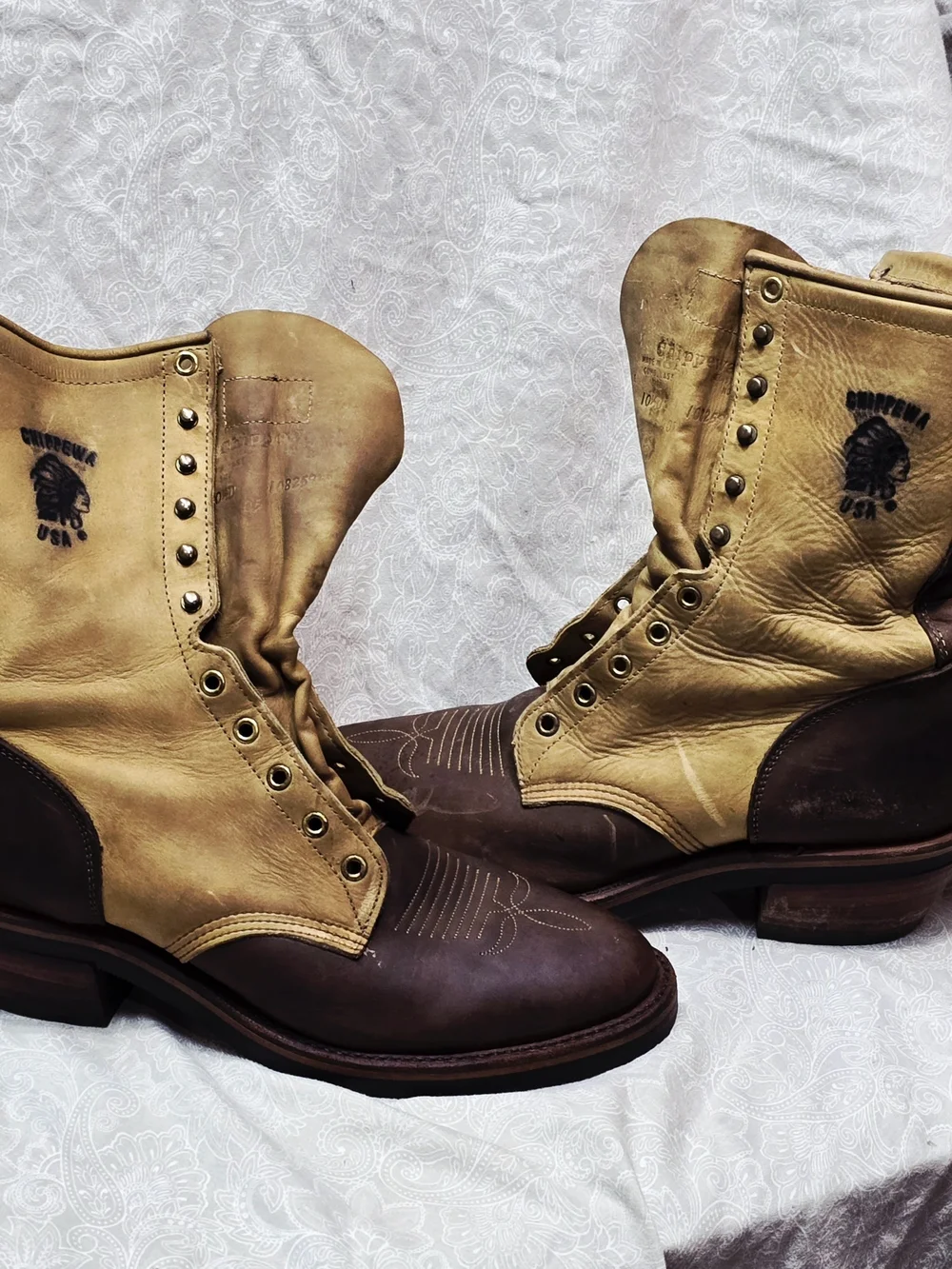 Chippewa 29405 Men's 10.5 D Golden Bay Apache Leather Western Packer Boots USA